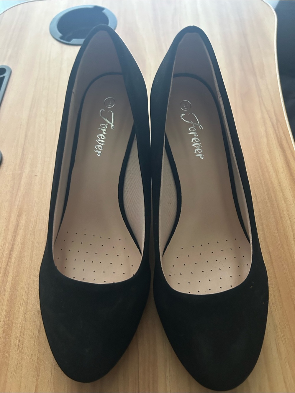 Forever 21 Black Suede Pointed-Toe Pumps - Women's Dress Heels